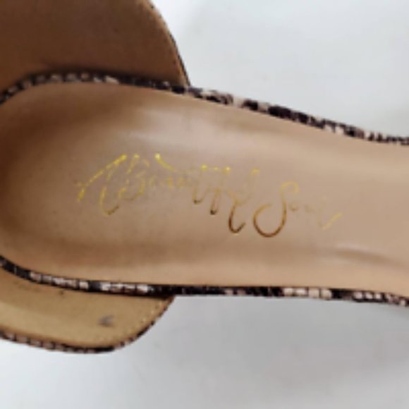 A Beautiful Soul Womens Ankle Strap Sandals Brown Snake Print High Heel Buckle 6 - Picture 8 of 10